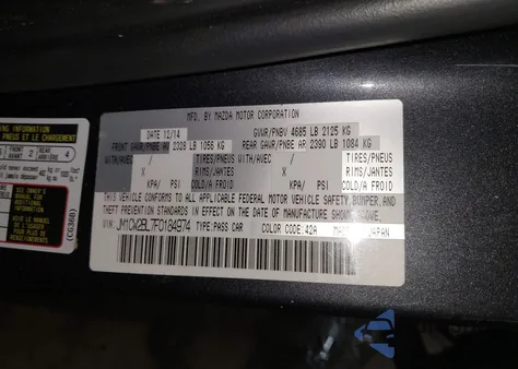 2015 Mazda Mazda5 Sport z USA, uszkodzony, nr VIN JM1CW2BL7F0184974